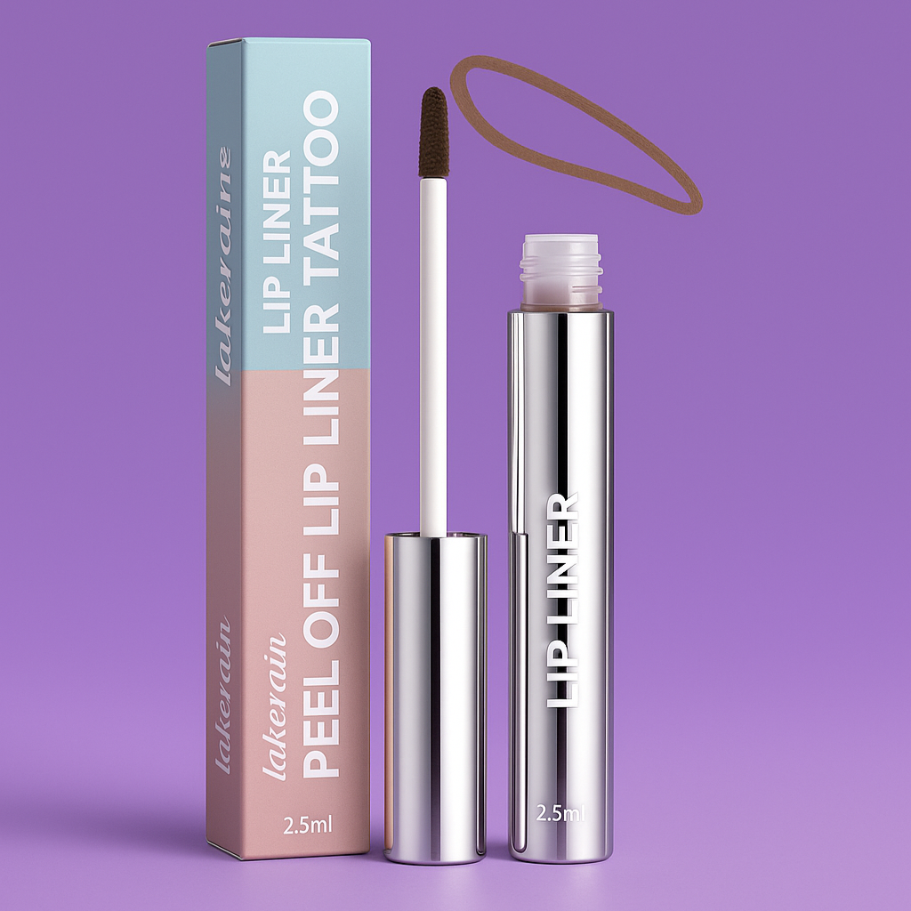 LipCult Peel Off Lip-Liner Stain packaging with applicator on a purple background.